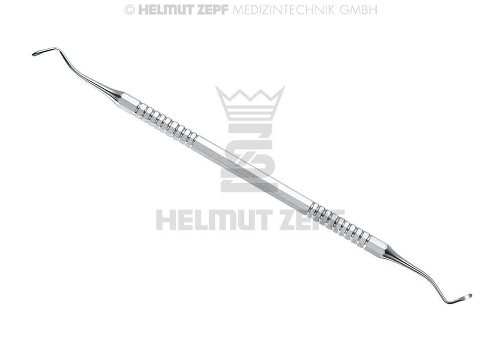 Helmut Zepf double-ended dental excavator stainless steel, White Excavator #18, 1.5mm, for caries removal
