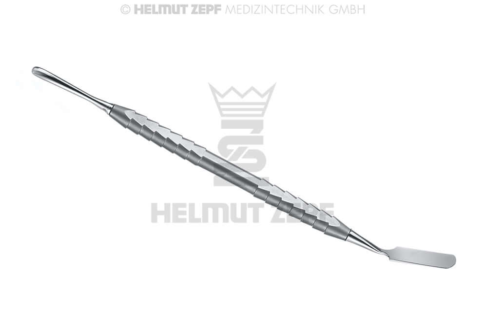 Prichard raspatory curette flap elevation tool by Helmut Zepf, ZEPF-Line Handle for surgical flap retraction No.24.747.04