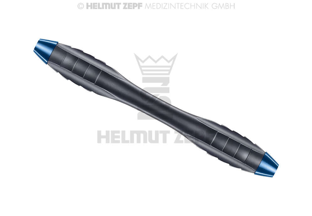 Helmut Zepf Z-SHAPE Relax ergonomic dental curette handle cobalt blue with Nanopal Coating, M4x0.5mm, double-ended