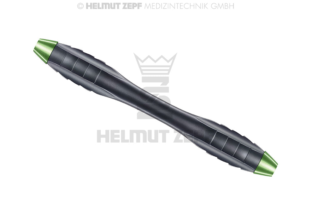 Helmut Zepf Z-Shape relax double ended handle nanopal coating, M4x0.5mm, yellow-green, for curettes & scalers