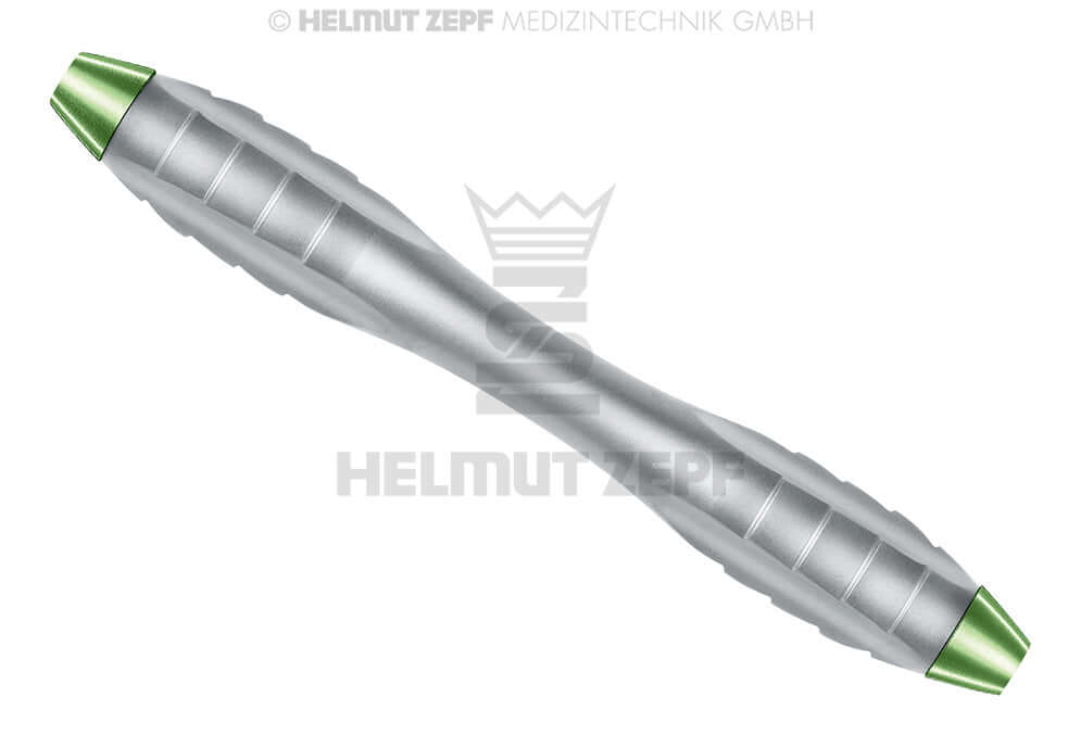 Helmut Zepf Z-Shape relax double ended handle M4x0.5mm Yellow-Green for Interchangeable Curettes & Scalers No.26.030.08