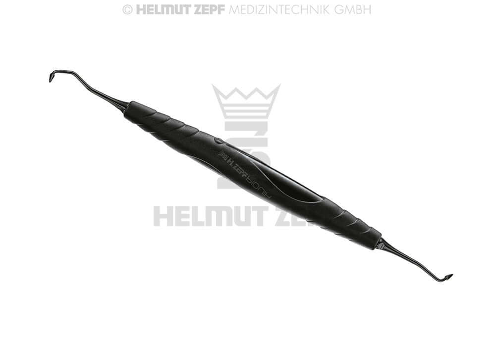 Dental Composite Filling Instrument Cone Plugger #1 by Helmut Zepf, NANOPAL Coating, molar bend, Ø1.7mm