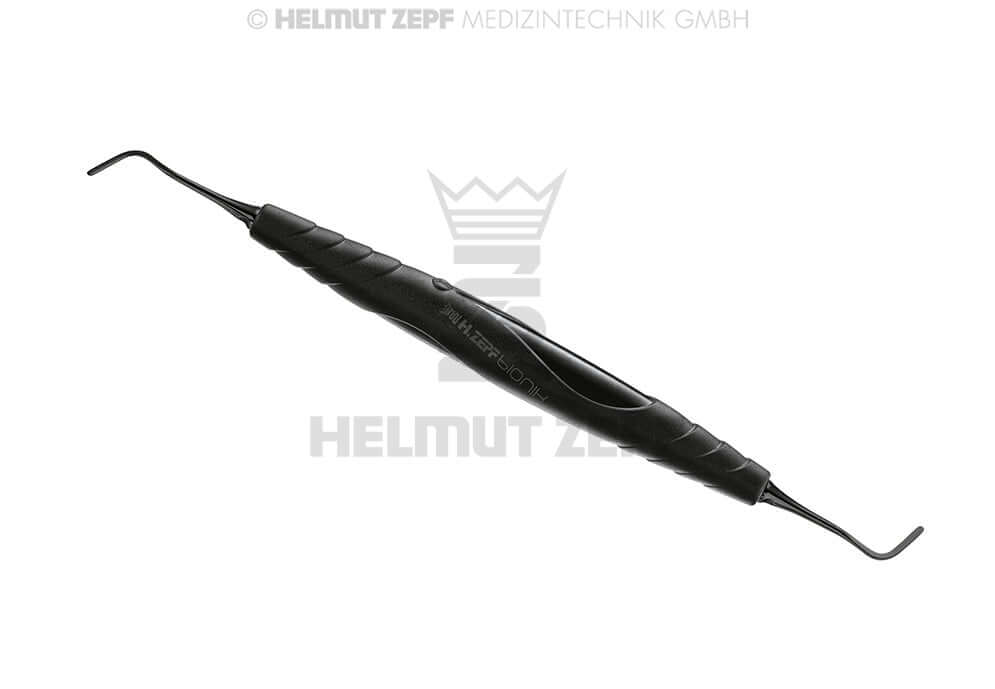 Dental Composite Filling Instrument Spatula #1 by Helmut Zepf, 1.7mm, NANOPAL Coating, ergonomic ZEPF-bIONIK handle
