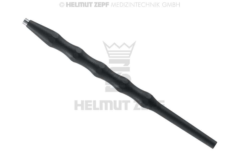 Dental Handle for Interchangeable Explorer Tips and Mirrors - Black Plastic, Single-Ended, Sterilizable | Helmut Zepf 26.191.01