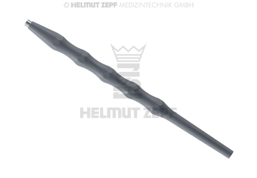 Dental Handle for Interchangeable Explorer Tips and Mirrors - Grey Plastic, Single-Ended, Sterilizable | Helmut Zepf 26.191.03