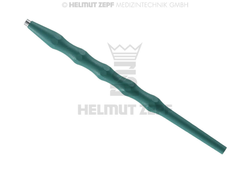 Dental Handle for Interchangeable Explorer Tips and Mirrors - Green Plastic Sterilizable Single-Ended M2.5 by Helmut Zepf