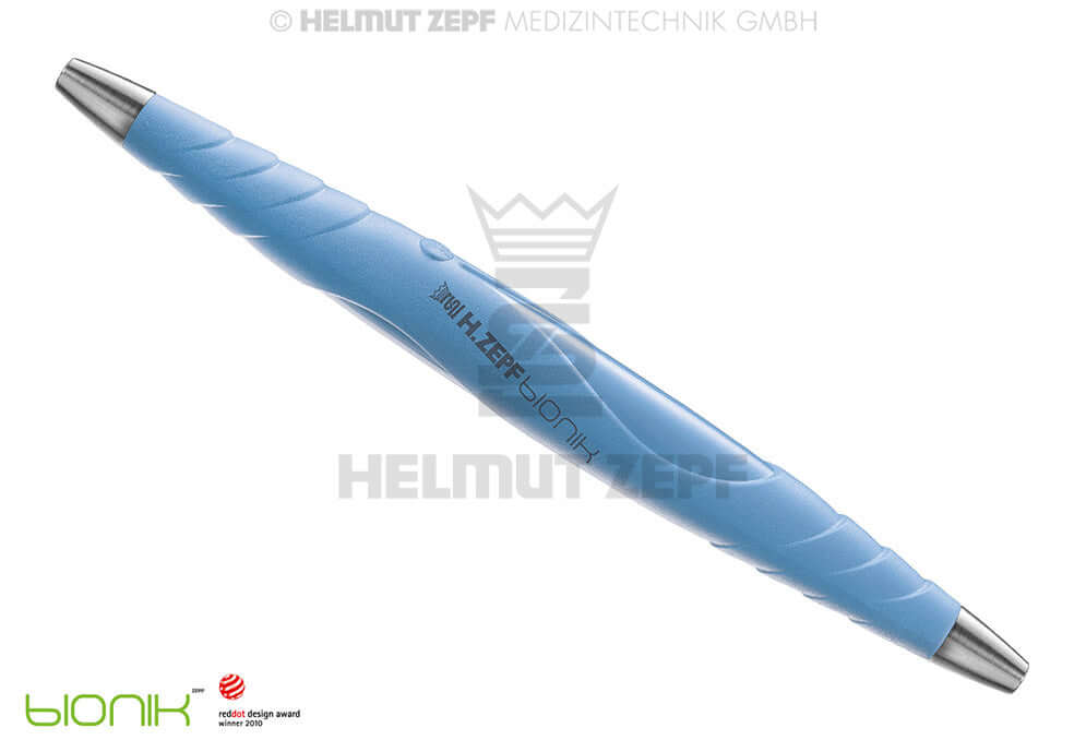 ZEPF-bIONIK Hygiene Instrument Handle for Interchangeable Inserts M2.5x0.5 Double-Ended Turquoise-Bright Blue PEEK Material