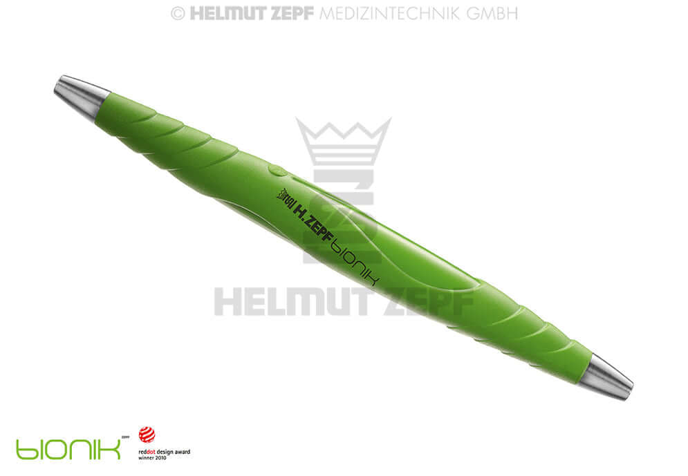 ZEPF-bIONIK Hygiene Instrument Handle Yellow-Green PEEK Double-Ended M2.5x0.5 Interchangeable Inserts Helmut Zepf 26.194.18