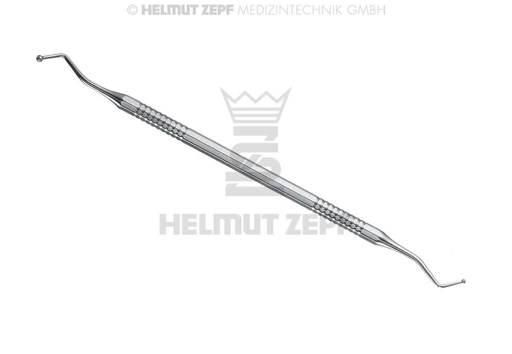 Helmut Zepf ball-shaped composite plugger instrument #0, 1.6/2.5mm diameter for axial composite restorations