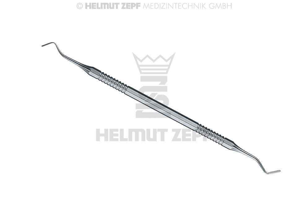 Helmut Zepf pear-shaped composite plugger instrument #17, 0.8/1.4mm axial dental tool for precise composite placement