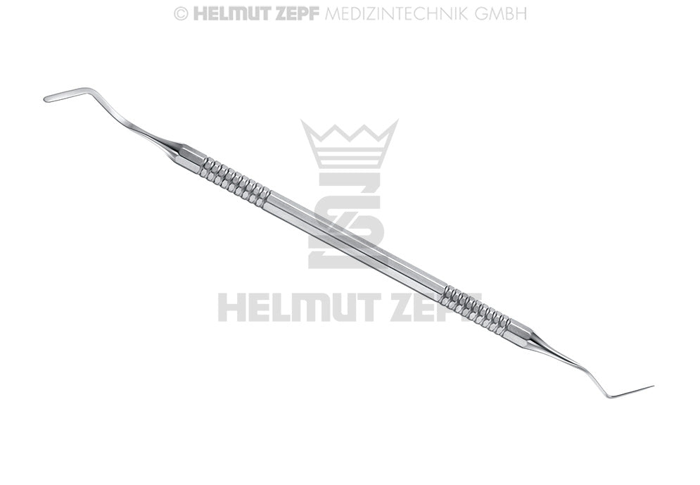 Heidemann spatula dental instrument #0 Flexible 2mm by Helmut Zepf, double-ended stainless steel composite tool No. 26.260.00