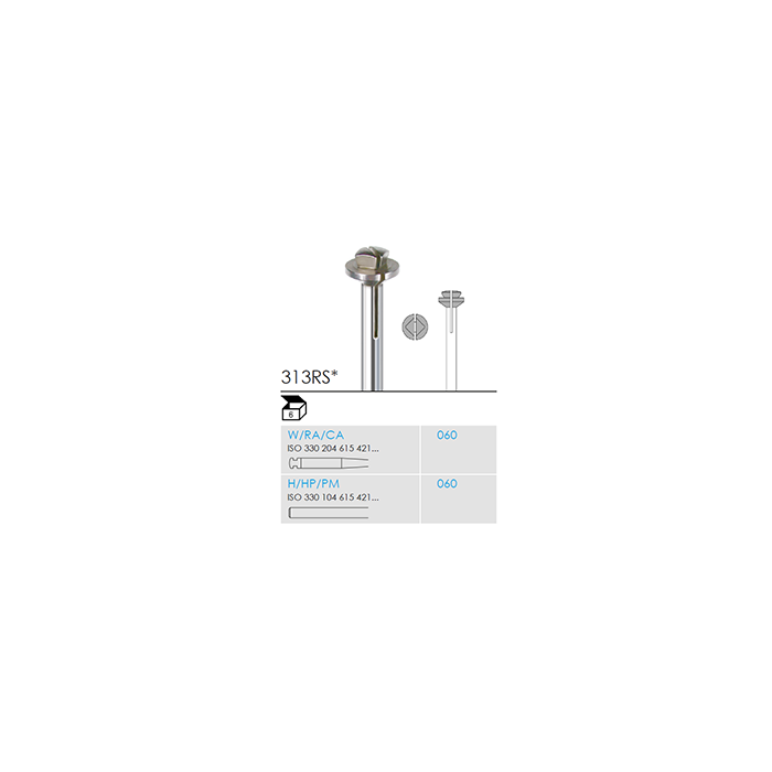Busch 313RS 060 HP MANDREL STAINLESS - (Pack of 6) Bur Made in Germany