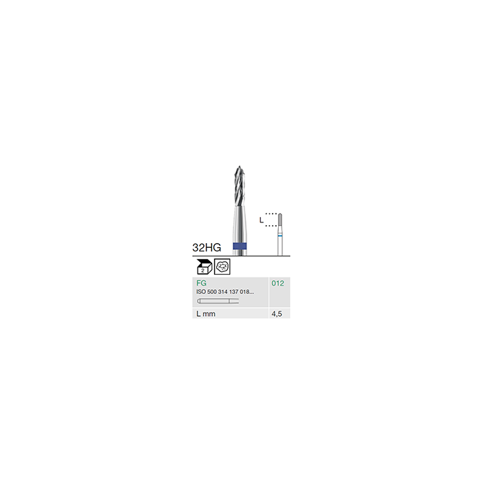 Busch 32HG 012 FG AMALGAM REMOVER CARB - (Pack of 2) Bur Made in Germany