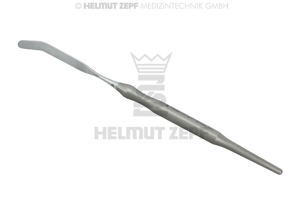 Retractor by Dr. Kim Size 4 Flat 45° 9.5mm Wide Serrated Helmut Zepf 37.446.04 dental surgical instrument