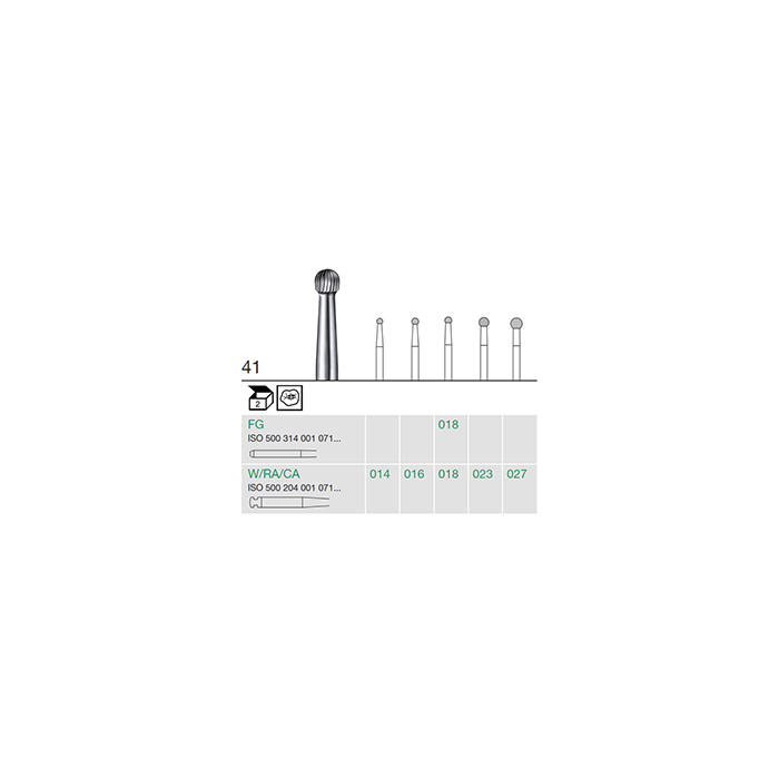 Busch 41 016 RA FIN ROUND CARBIDE - (Pack of 2) Bur Made in Germany