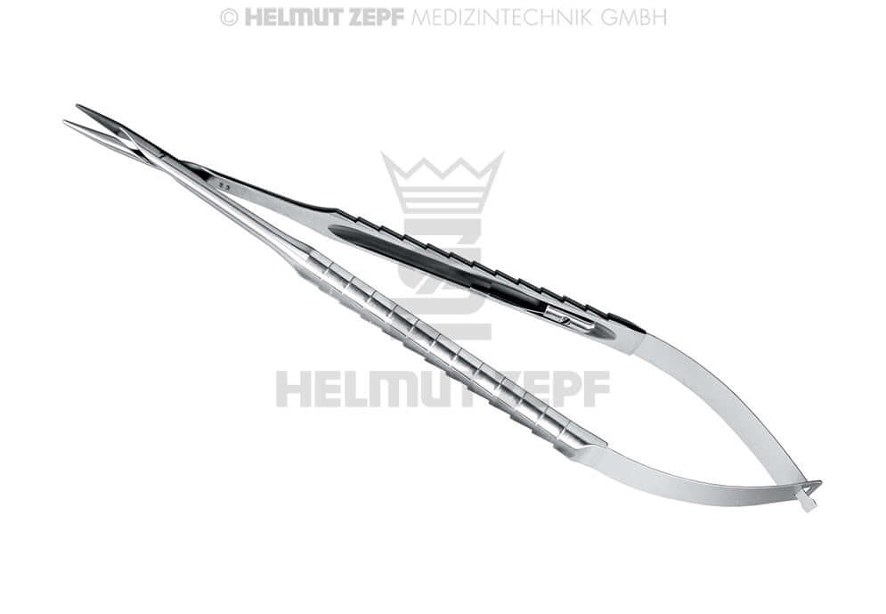 Castroviejo Needle Holder Straight 18cm SpinLock Tungsten Carbide Jaws Helmut Zepf 41.010.17TC Micro Serrated