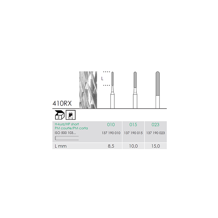 Busch 410RX 023 HP-SH PARALLEL CUTT CAR - (Pack of 2) Bur Made in Germany