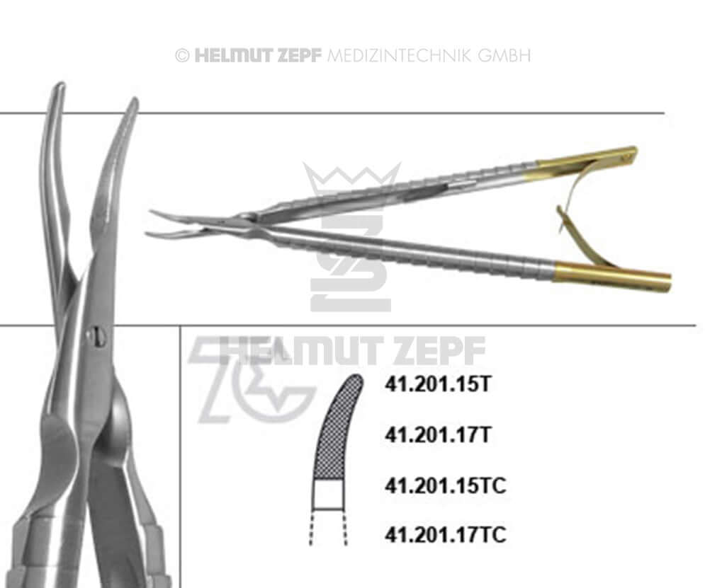 Castroviejo Needle Holder Straight 17.5cm Tungsten Carbide Spinlock by Dr. Axel Kirsch Helmut Zepf 41.200.17TC-K