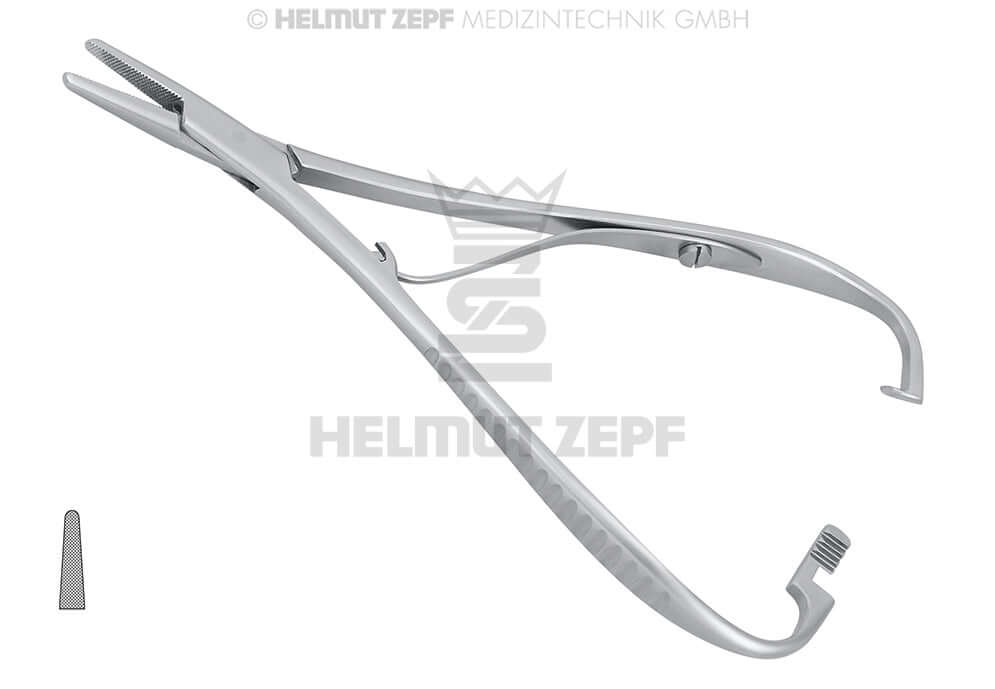 Mathieu Needle Holder Straight 14cm Tungsten Carbide Equivalent Lock by Helmut Zepf No.41.264.14