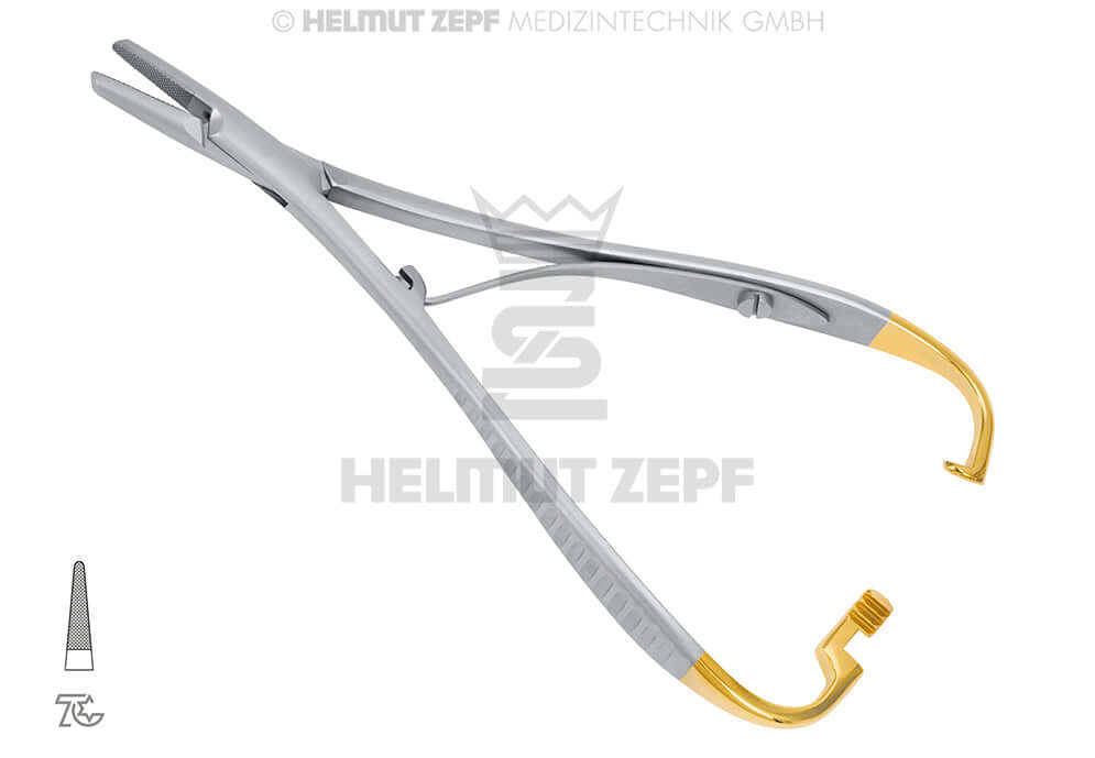 Mathieu Needle Holder Straight 14cm Tungsten Carbide Jaws Helmut Zepf 41.310.14TC Surgical Instrument