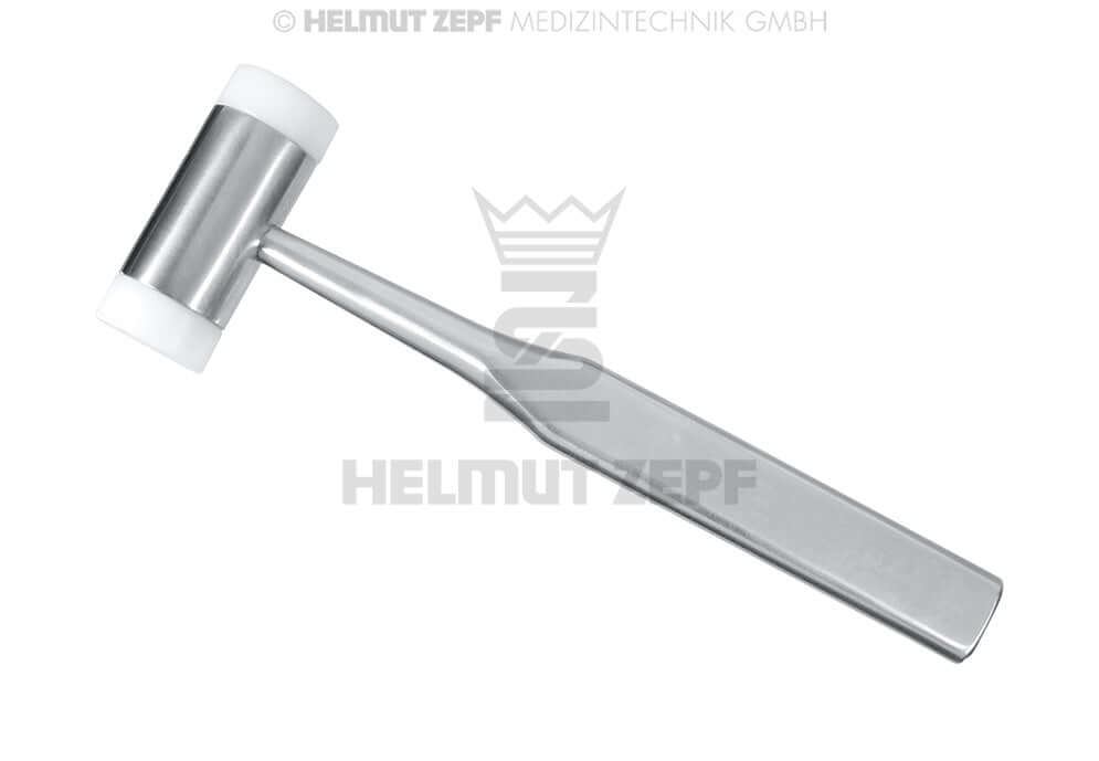 Surgical Mallet by Dr. Vollmer for Bone Splitting, Teflon Inserts, 25mm Light - Helmut Zepf 41.501.01