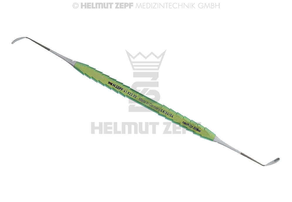 Stiller Sinus Elevator Blunt 3.0mm Bendable Green Titanium Handle Double-Ended 19.5cm by Helmut Zepf