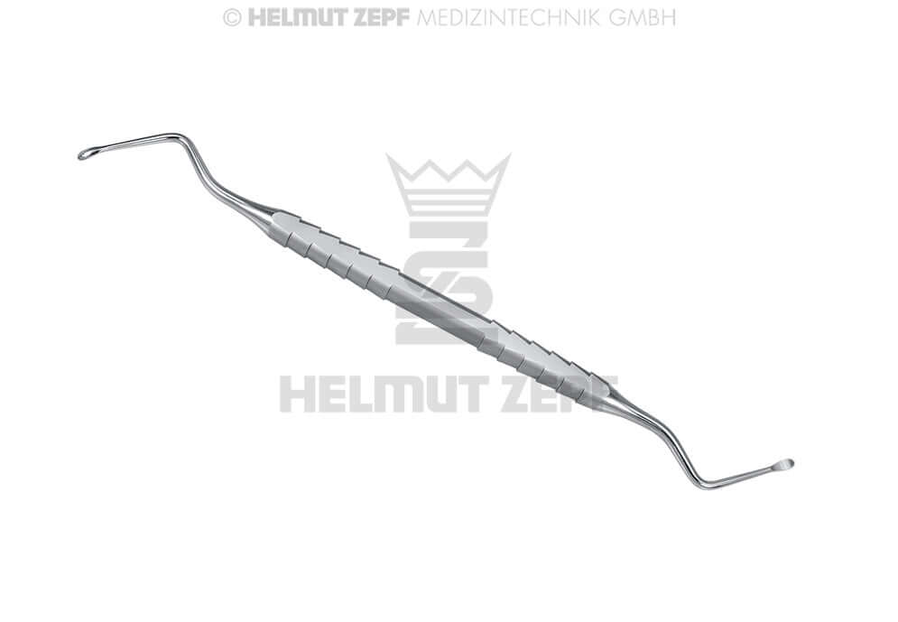 Lucas Curette Serrated Double-Ended Scraper 2.5mm by Helmut Zepf No. 41.855.01ZS ZEPF-Line Dental Instrument