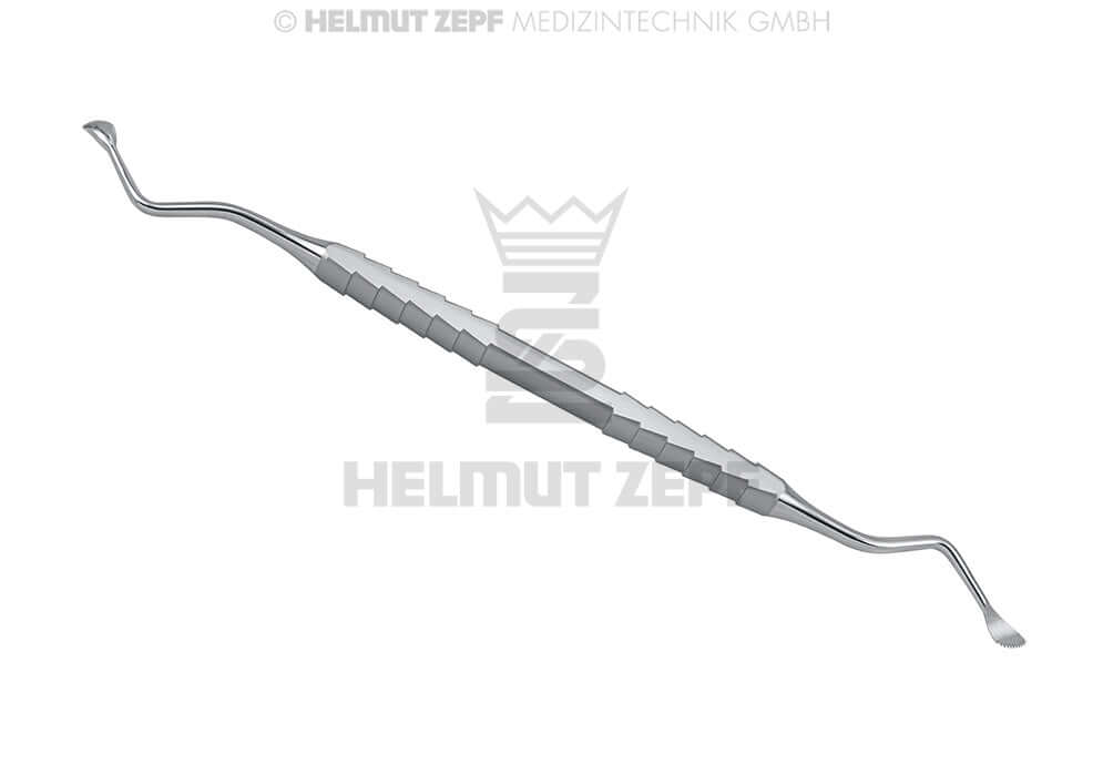 Lucas Curette Double-Ended Serrated Scraper 5mm #4 ZEPF-Line by Helmut Zepf No. 41.855.04ZS