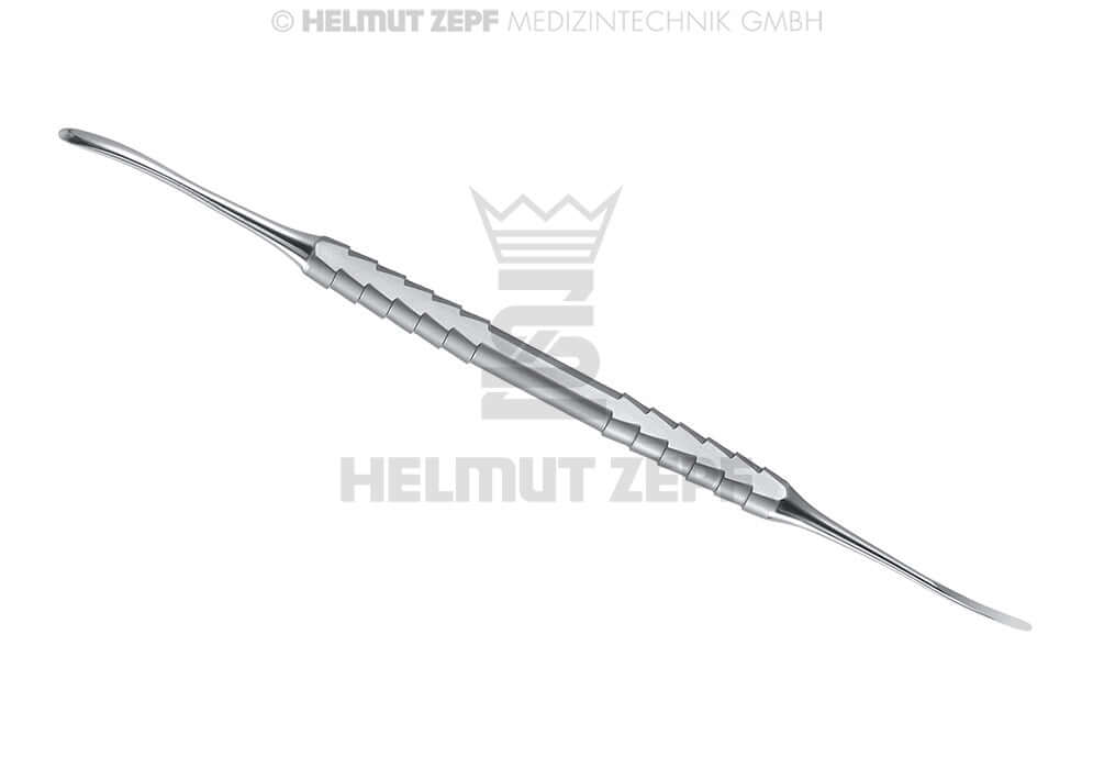 Molt Periosteal Elevator #2 by Helmut Zepf, 4.0mm/2.5mm double-ended stainless steel dental raspatory tool No. 41.862.12