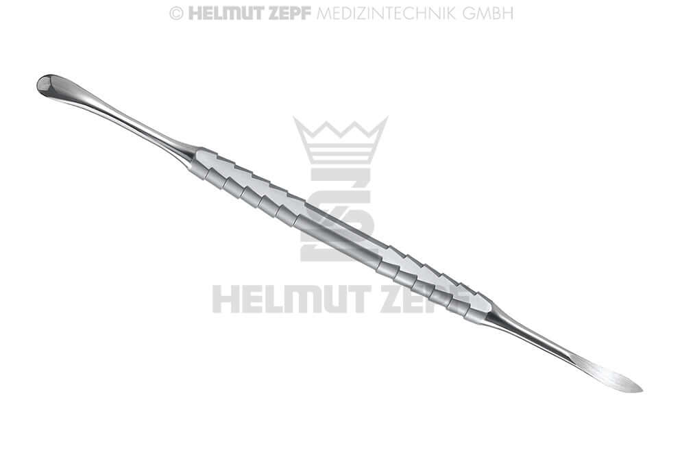 Molt Periosteal Elevator #3 by Helmut Zepf, 7.0mm/4.6mm double-ended raspatory, stainless steel surgical instrument No. 41.862.13