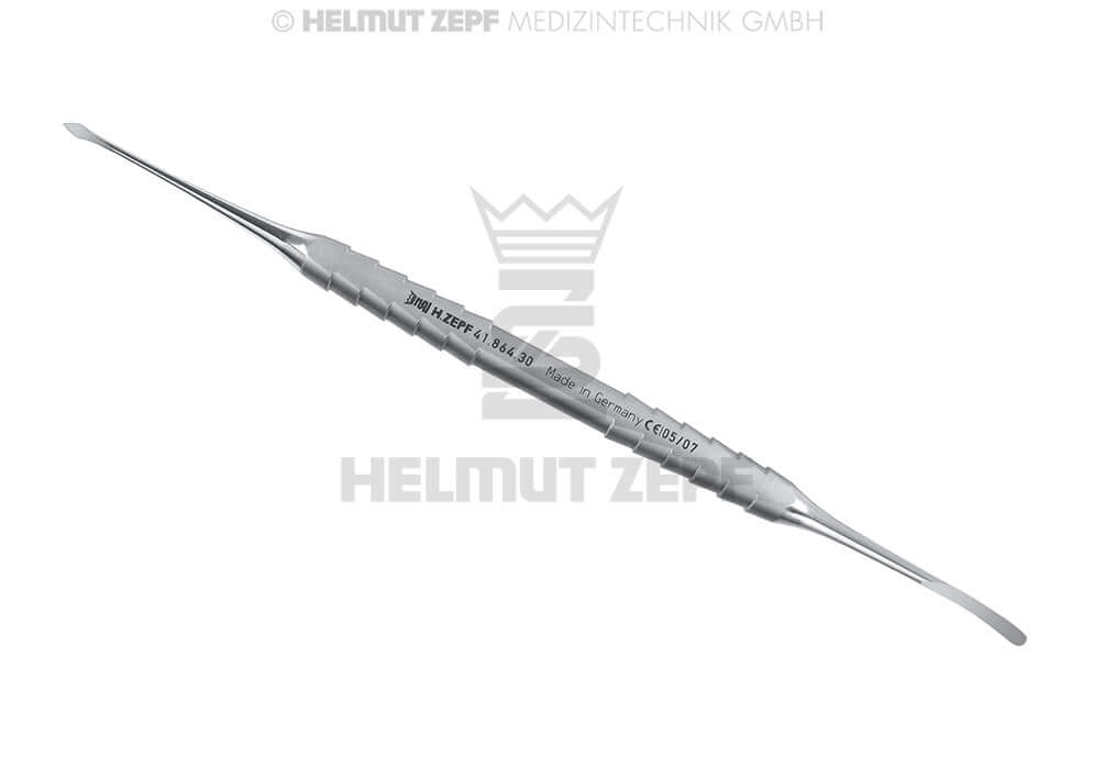 Helmut Zepf Spiculum Raspatory and Round Periosteal Elevator, Round 2.8mm Lance 2.4mm, No. 41.864.30