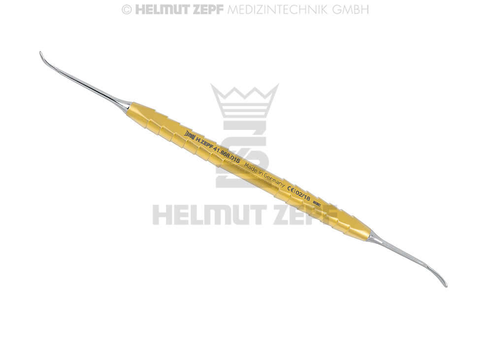Kirsch Sinus Elevator #1 Small Double Ended 25° Gold Titanium Handle by Helmut Zepf 41.868.01S