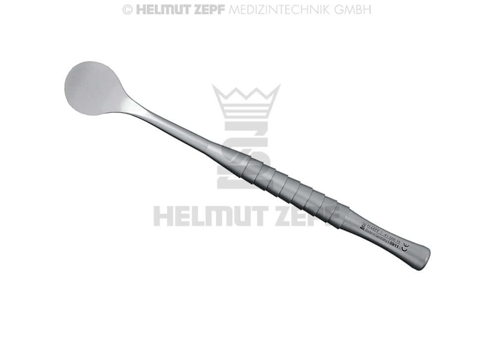 Helmut Zepf Periosteal Elevator Curette Extra Wide 22mm Very Flat 1mm 17.4cm No.41.888.16 ZEPF Design Surgical Instrument