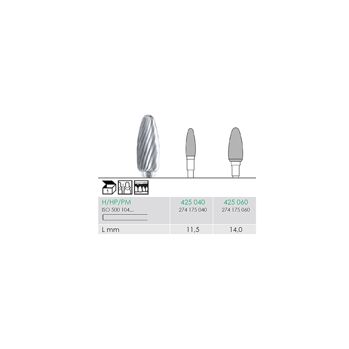 Busch 425 040 HP CUTTER BUD CARBIDE - (Pack of 1) Bur Made in Germany