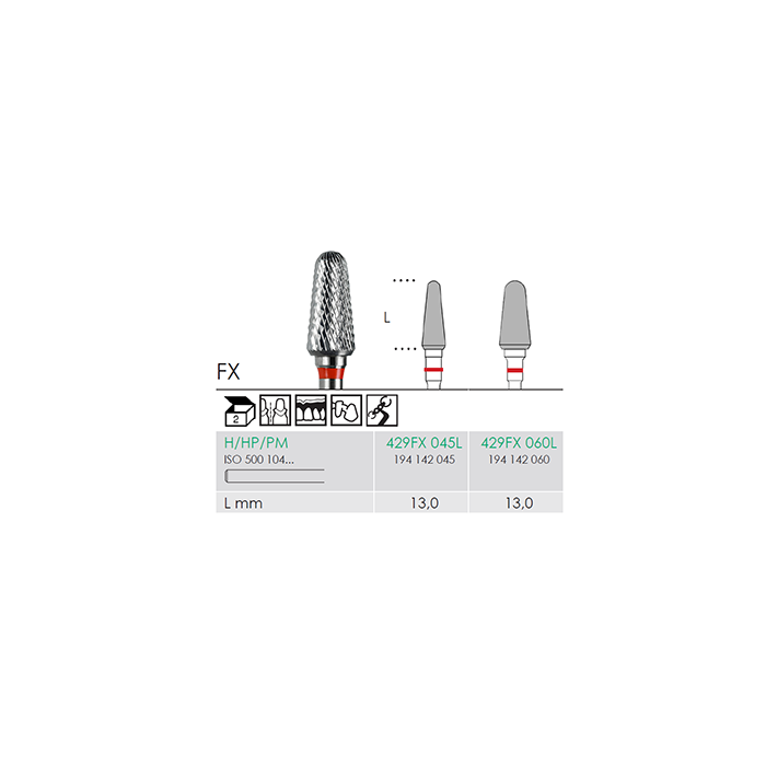 Busch 429FX 045 L HP CUTTER FX-CUT CARB - (Pack of 1) Bur Made in Germany