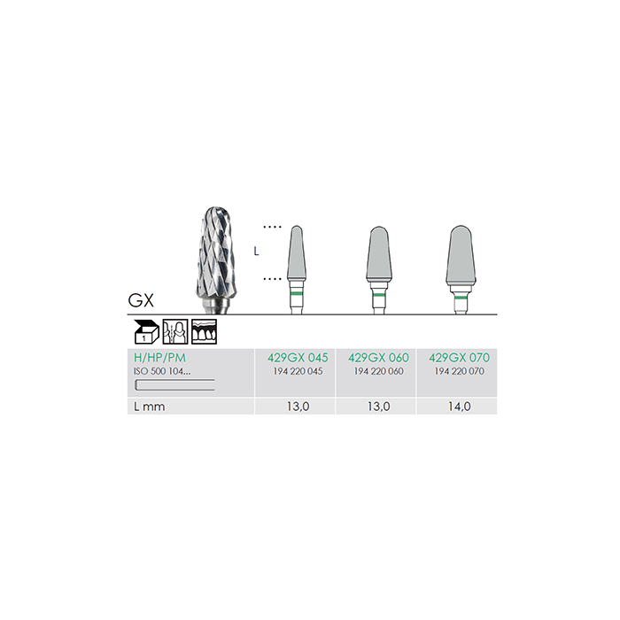 Busch 429GX 070 HP COARSE X-CUT CARBIDE - (Pack of 1) Bur Made in Germany