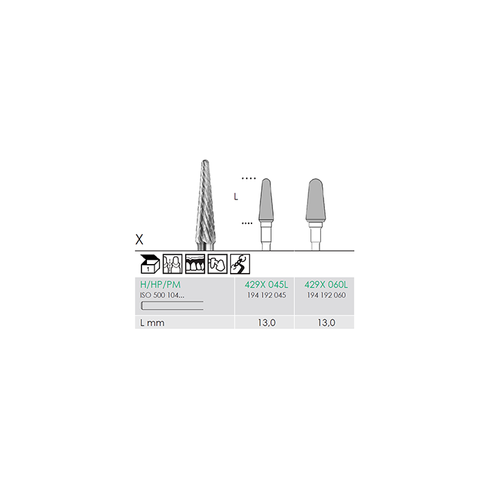 Busch 429X 060 L HP CUTTER X-CUT CARBID - (Pack of 1) Bur Made in Germany