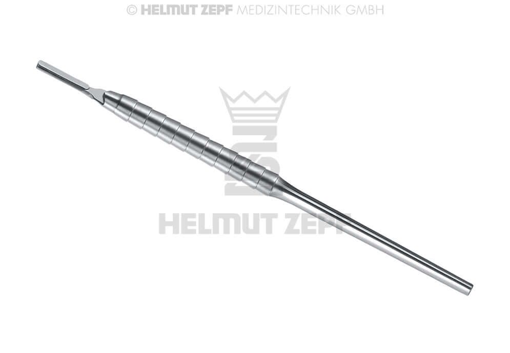Scalpel Handle straight 14.5cm Helmut Zepf ZEPF-Line for blades 10-15 surgical precision instrument No. 46.007.00