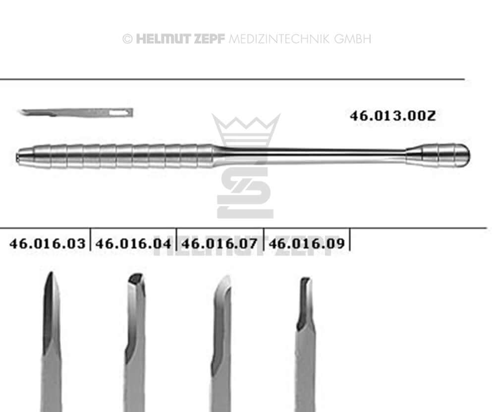 Helmut Zepf Dental Scalpel Blades #63 Micro Surgical 25 Pieces No.46.016.03 with handle and blade variants