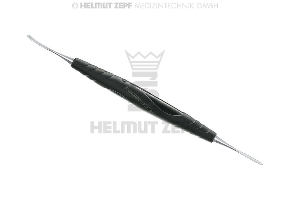 Periodontal Knife #1 Double-Ended Straight/Bent with ZEPF-bIONIK Black Handle by Helmut Zepf No. 46.040.07