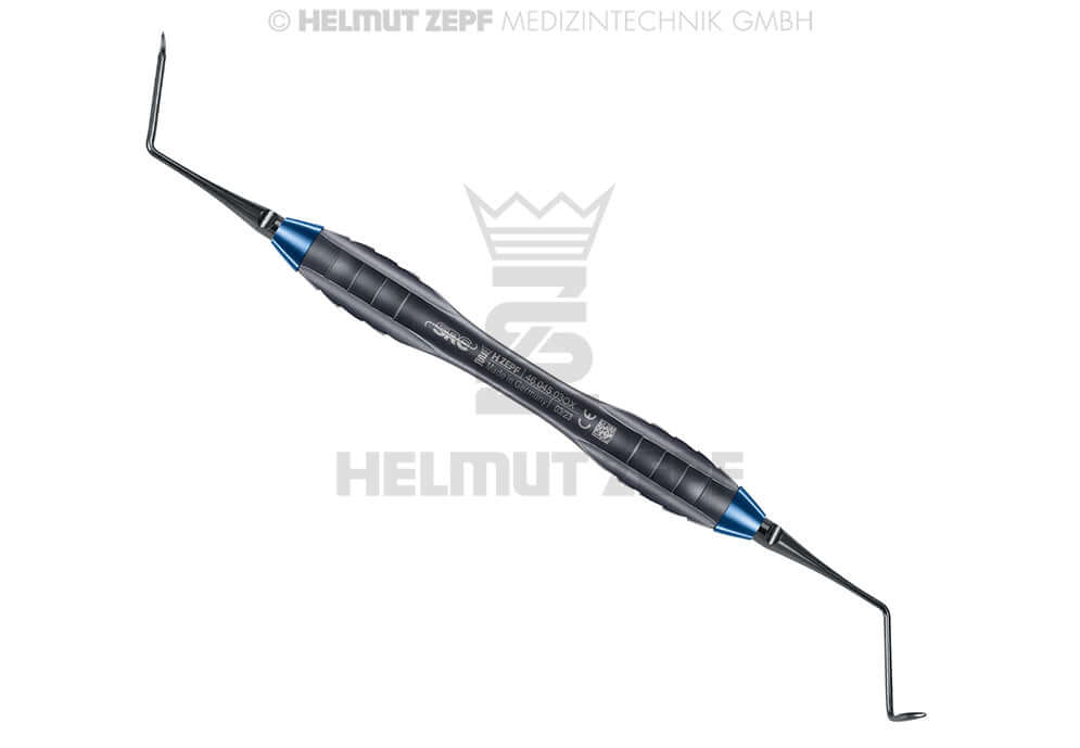 SRC Instrument #3 Long Curved Right Z-SHAPE Blue Handle NANOPAL Coating Interchangeable Tips by Helmut Zepf