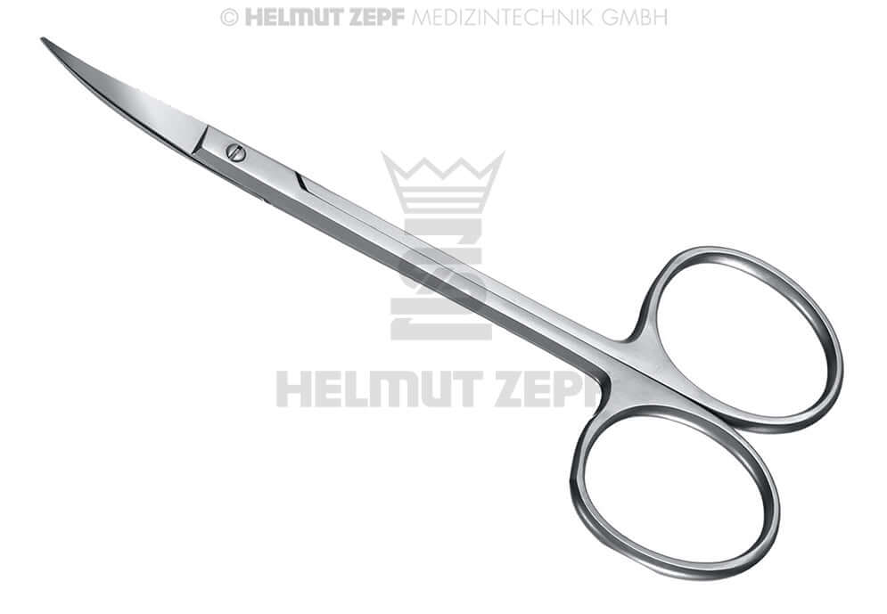 Iris Scissors curved 11.5cm serrated edge surgical dental gum tissue scissors extra large rings by Helmut Zepf