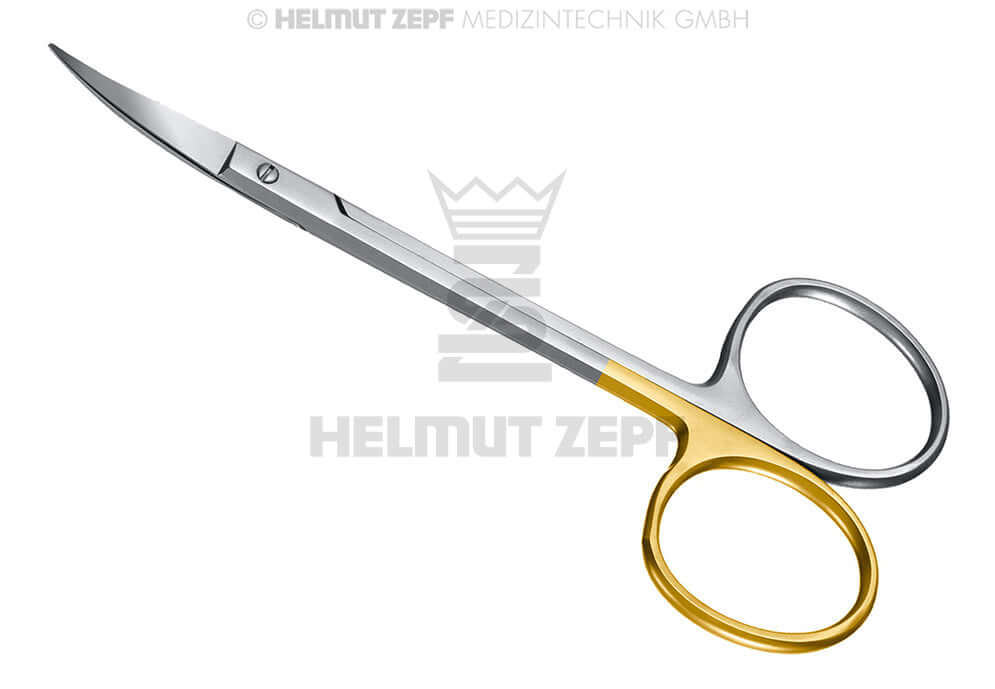 Iris Scissors curved 11.5cm Supercut micro serrated edge surgical dental gum scissors by Helmut Zepf No. 46.051.11SC