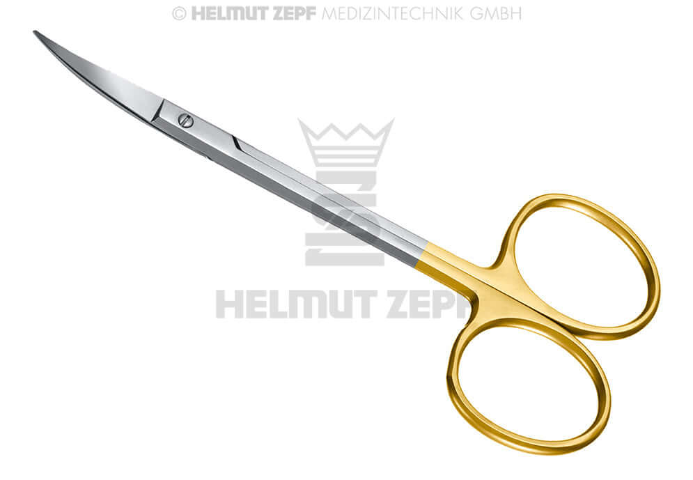 Iris Scissors curved 11.5cm Tungsten Carbide extra large rings surgical dental gum tissue Helmut Zepf 46.051.11TC