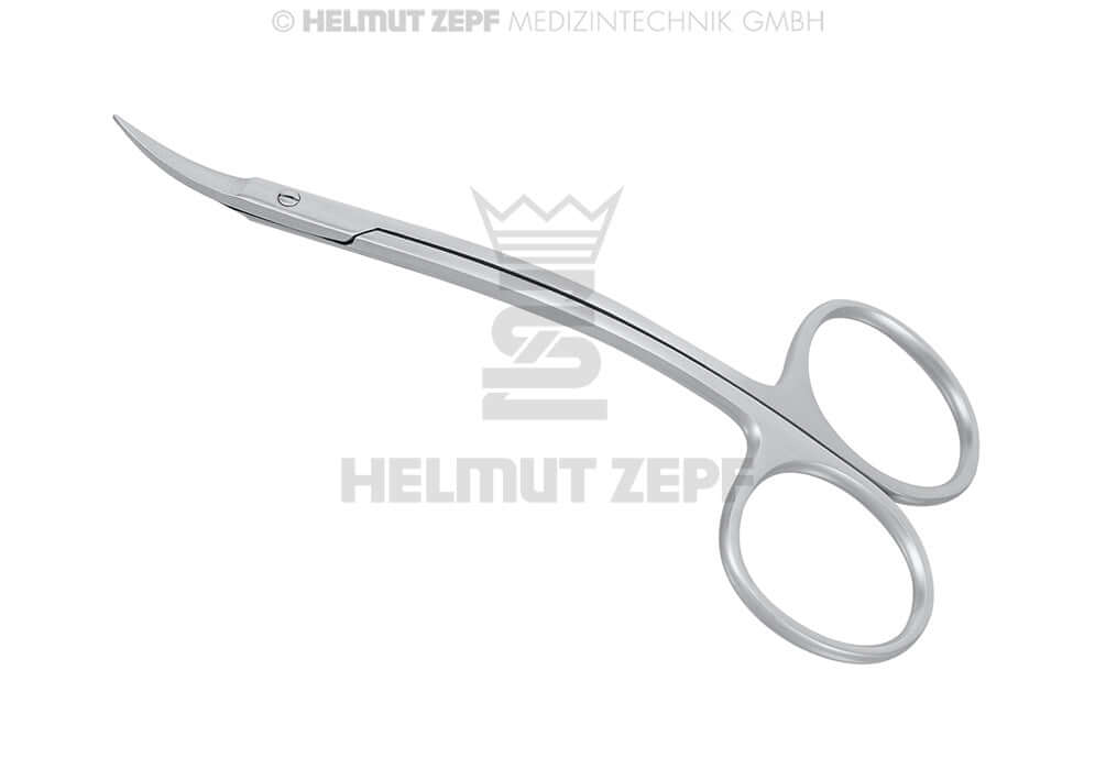 La Grange Scissors compound curved 11.5cm serrated edge by Helmut Zepf No.46.057.11 for surgical tissue and dental gum procedures