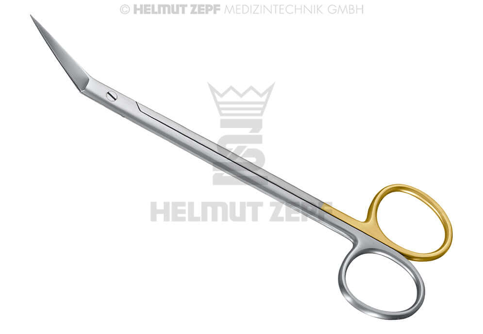 Locklin Scissors Offset Tips 16cm Supercut Micro Serrated Surgical Gum Scissors Helmut Zepf 46.111.16SC