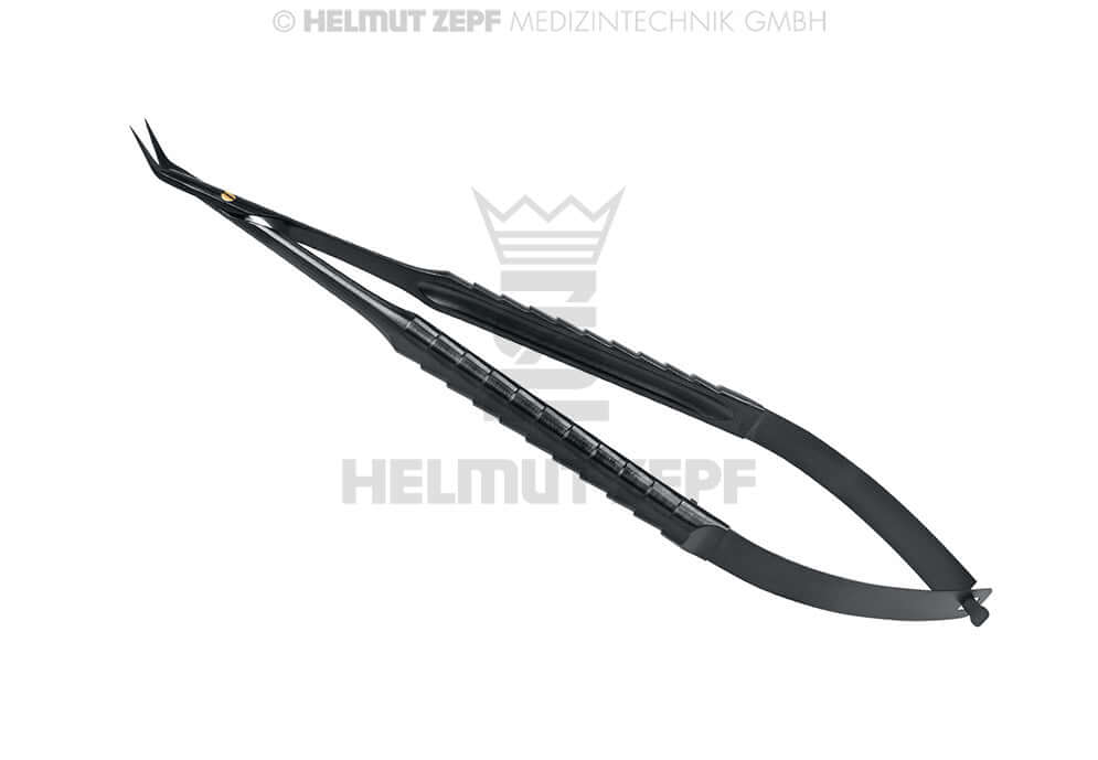 Castroviejo Scissors ZEPF-Line Onyx Coating Micro-Serrated Sharp/Sharp 45° Angulated 16cm Surgical Tissue Spring Scissors