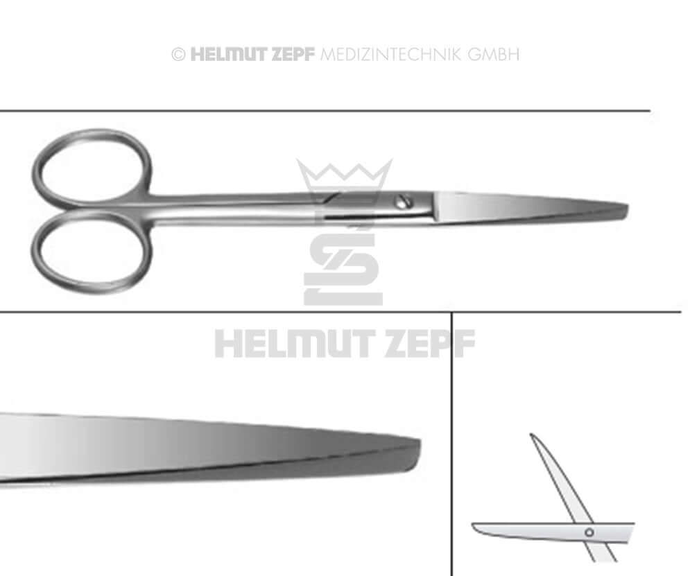 Surgical Scissors Blunt/Sharp Straight 14.5cm Helmut Zepf No.46.402.14 Surgical Tissue Gum Scissors #2