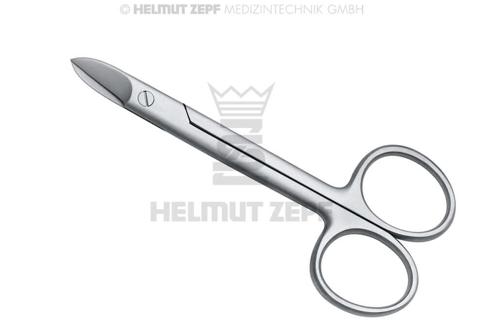 Helmut Zepf beebee crown and collar scissors curved 10cm sharp points dental instrument No.46.675.10