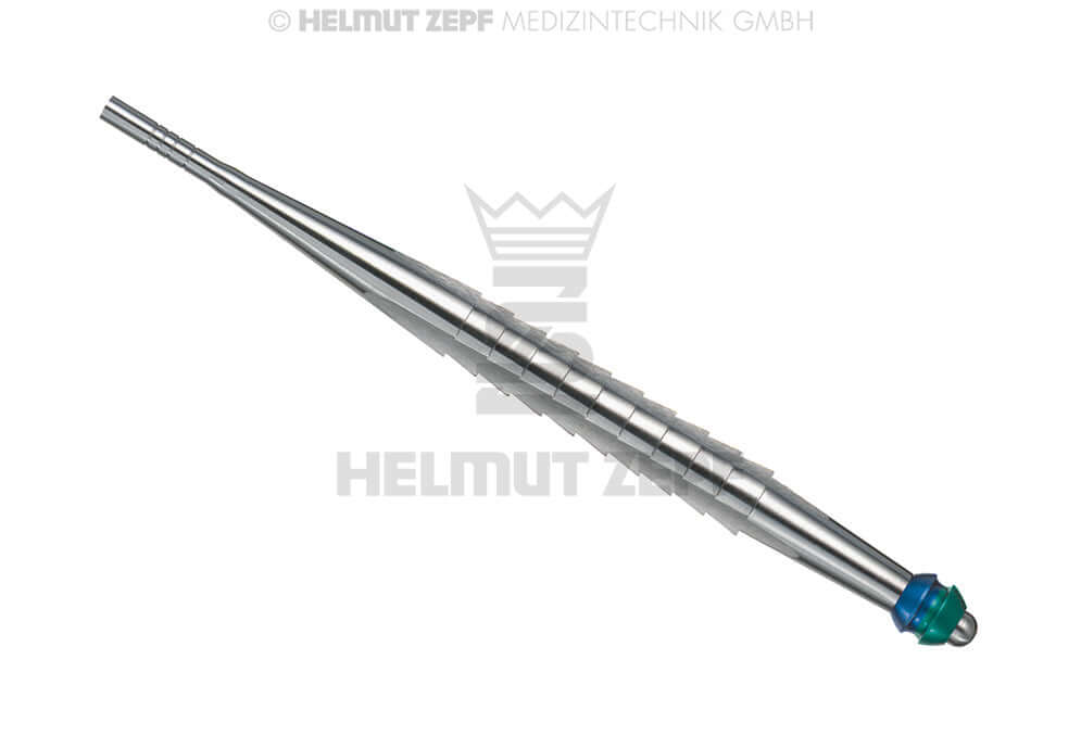Dental Osteotome Concave Straight Ø 3.9/4.3 Blue/Green Mark for Implants Ø 5.0/6.0 Helmut Zepf 47.942.43